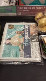 Newspaper wrapped in plastic